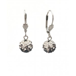 Black and white shiny earrings